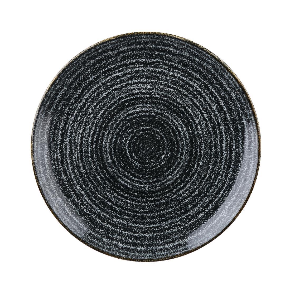 Churchill Studio Prints Homespun Charcoal Black Coupe Plate 217mm - DA262  - 1