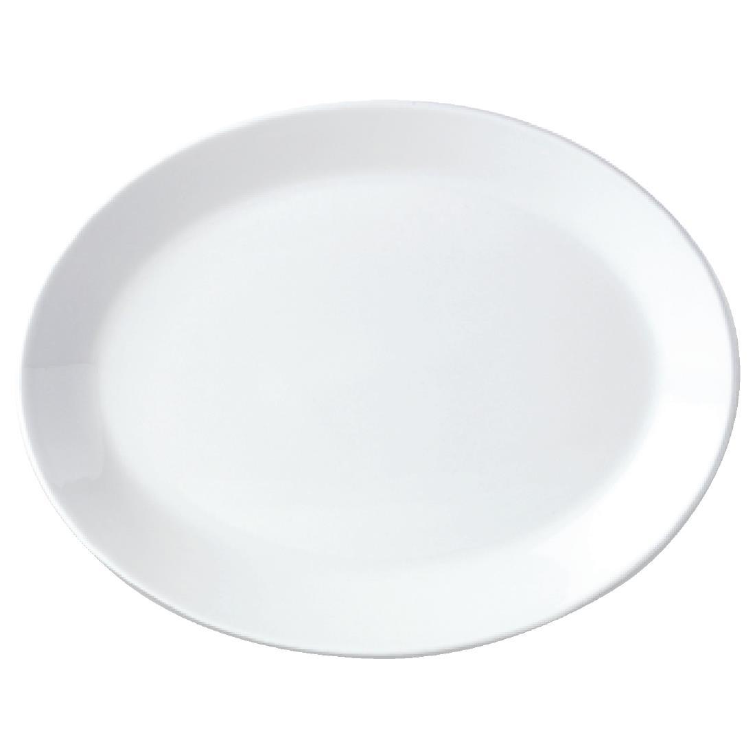 Steelite Simplicity White Oval Coupe Dishes 255mm (Pack of 12) - V0027  - 1