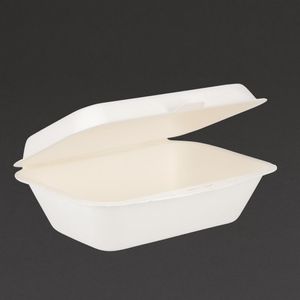 Fiesta Compostable Bagasse Hinged Food Containers 182mm - DW248  - 1