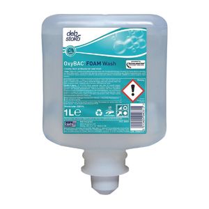 Deb OxyBAC Unperfumed Antibacterial Foam Hand Soap 1Ltr - GH259  - 1