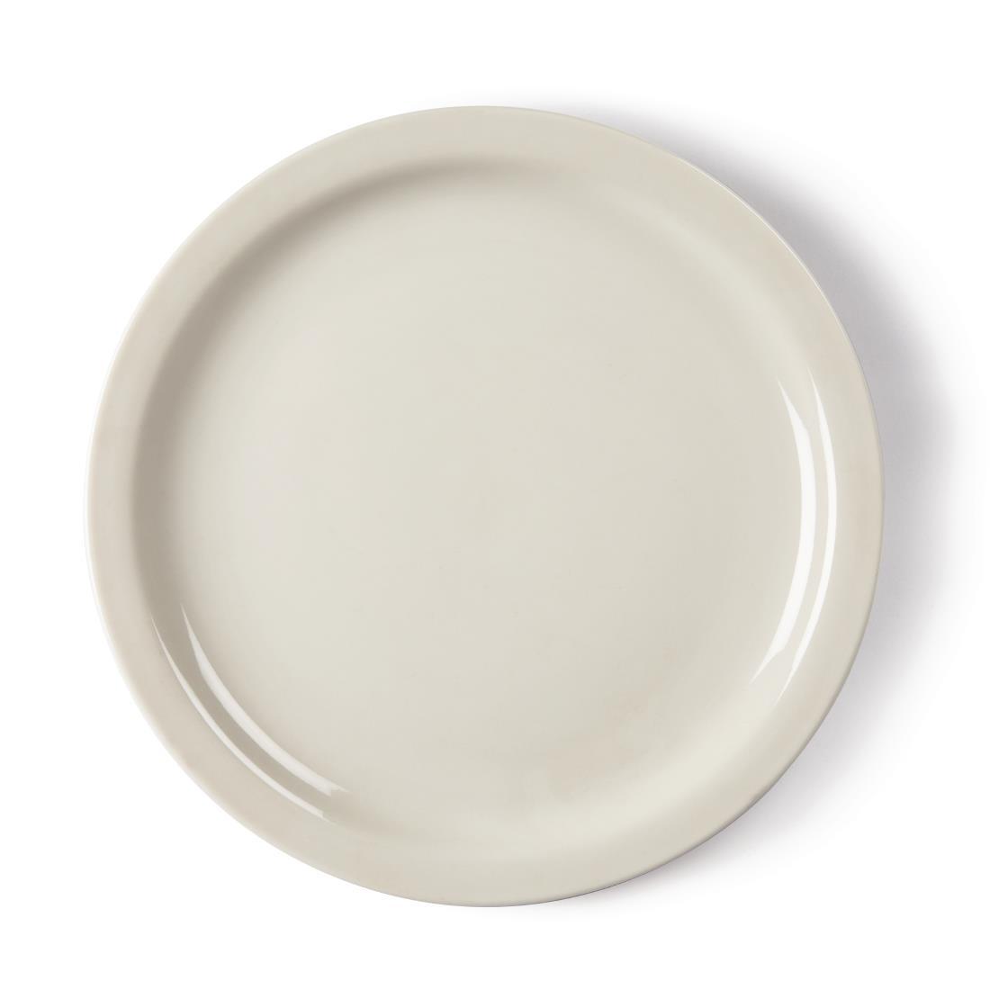 Olympia Ivory Narrow Rimmed Plates 255mm (Pack of 12) - U844  - 3
