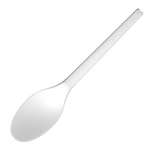 Fiesta Green Compostable CPLA Spoons White (Pack of 100) - DJ705  - 1