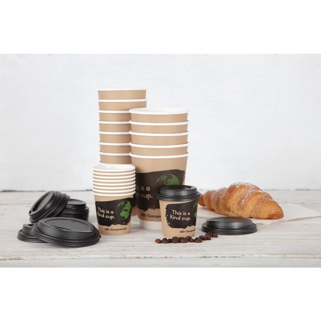 Fiesta Compostable Coffee Cup Lids 340ml / 12oz (Pack of 50) - DS055  - 8