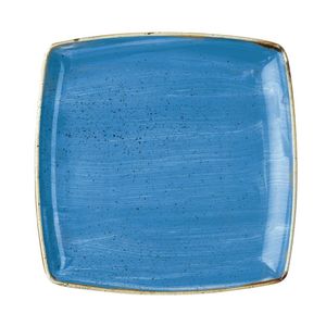 Churchill Stonecast Deep Square Plate Cornflower Blue 265mm (Pack of 6) - DF774  - 1