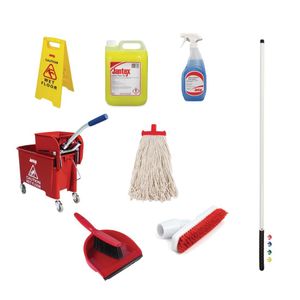 Jantex Colour Coded Cleaning Kit Red - 1