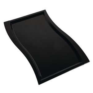 APS Wave Melamine Platter Black GN 1/1 - GK828  - 1