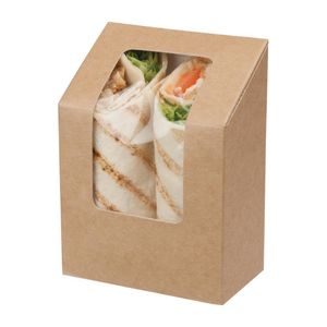 Colpac Zest Compostable Kraft Tuck-Top Wrap Packs With Cellulose Window (Pack of 500) - FA391  - 1