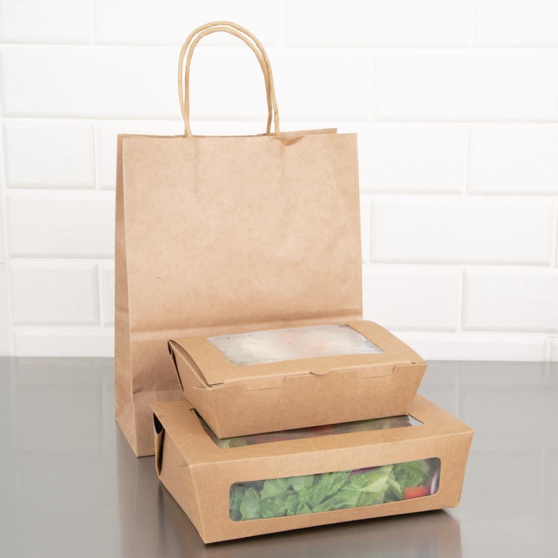 Fiesta Compostable Salad Boxes with PLA Windows 1600ml (Pack of 200) - FB678  - 5