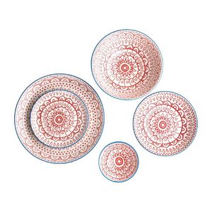 Olympia Fresca Flat Bowls Red 195mm (Pack of 6) - DR771  - 5