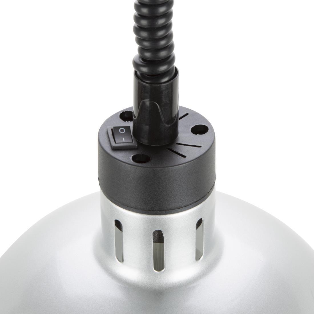 Buffalo Retractable Dome Heat Lamp Silver 2.5kW - DY461  - 2
