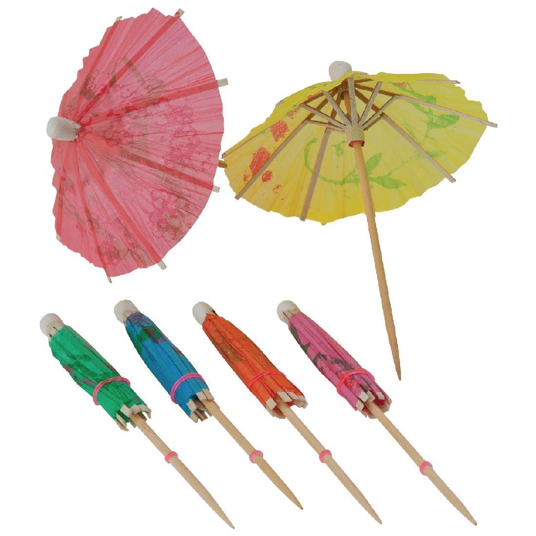 Fiesta Recyclable Paper Parasols Mixed Colours (Pack of 144) - CL443  - 2