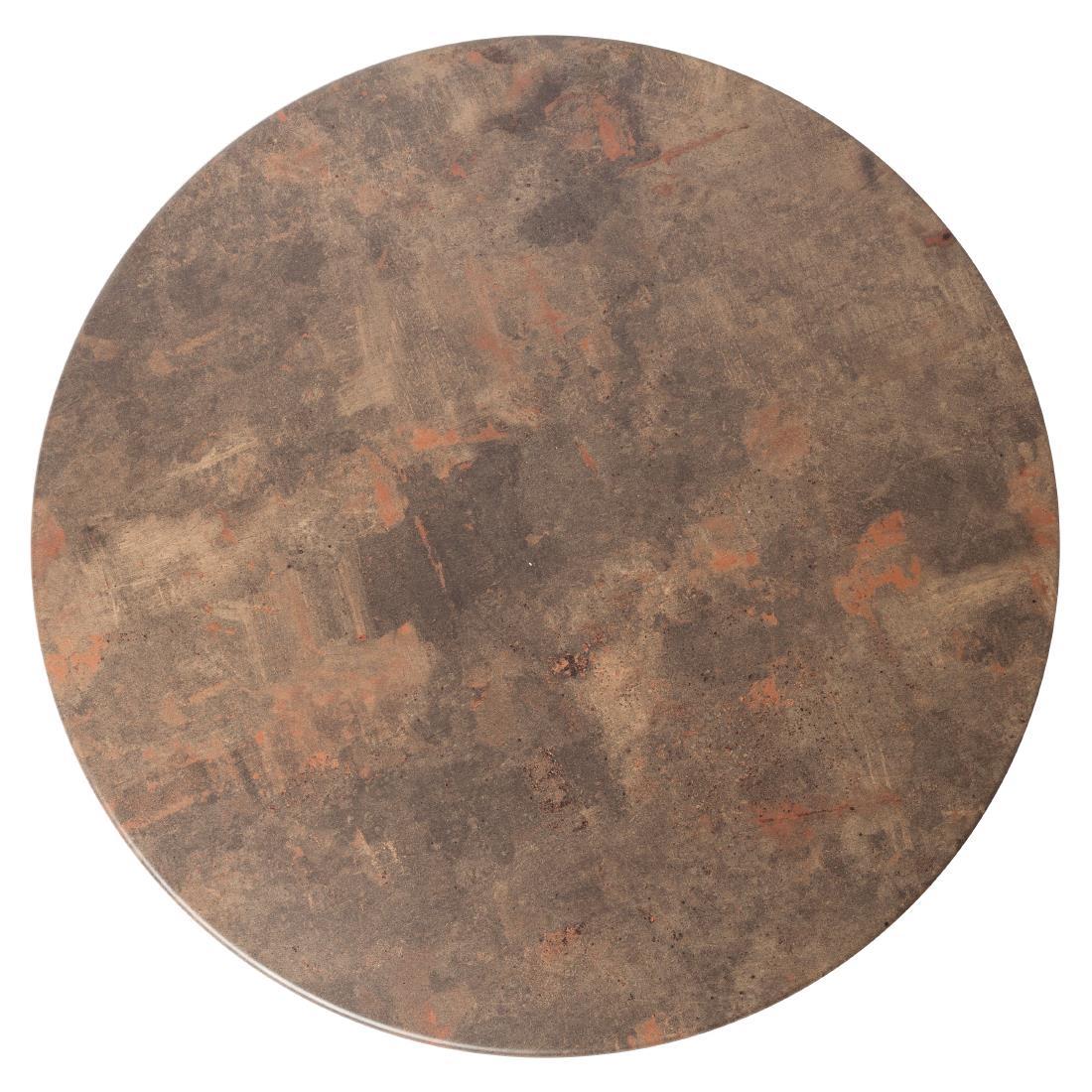Werzalit Pre-drilled Round Table Top  Rust Brown 700mm - GR639  - 1