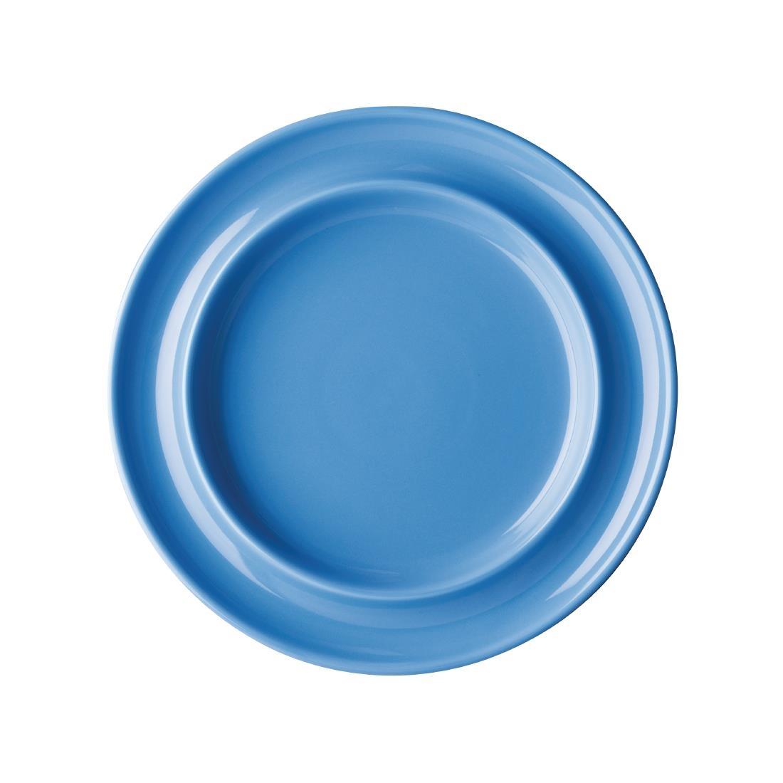 Olympia Heritage Raised Rim Plates Blue 203mm (Pack of 4) - DW140  - 1