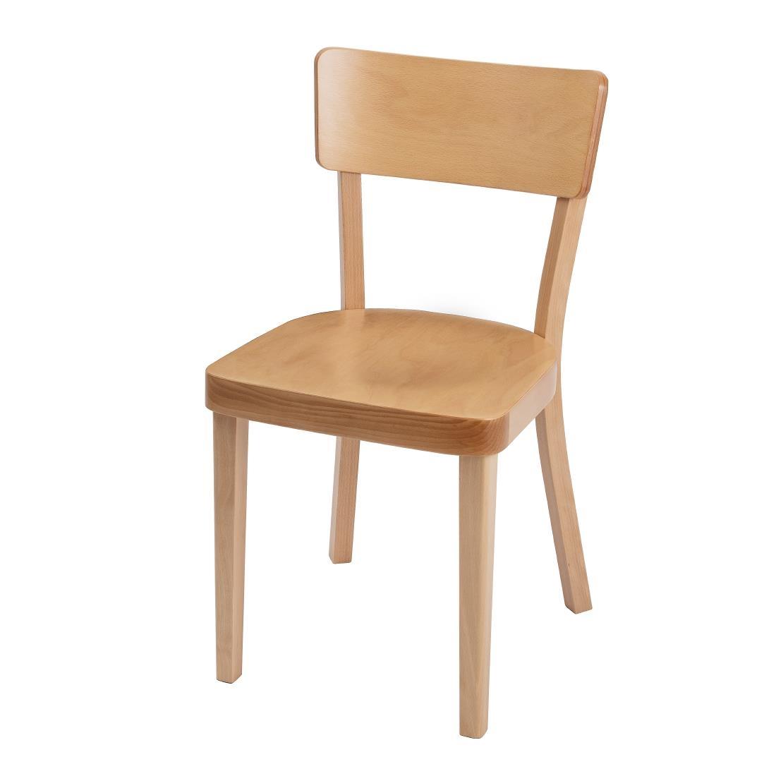 Fameg Plain Side Chairs Natural Beech (Pack of 2) - DC356  - 3