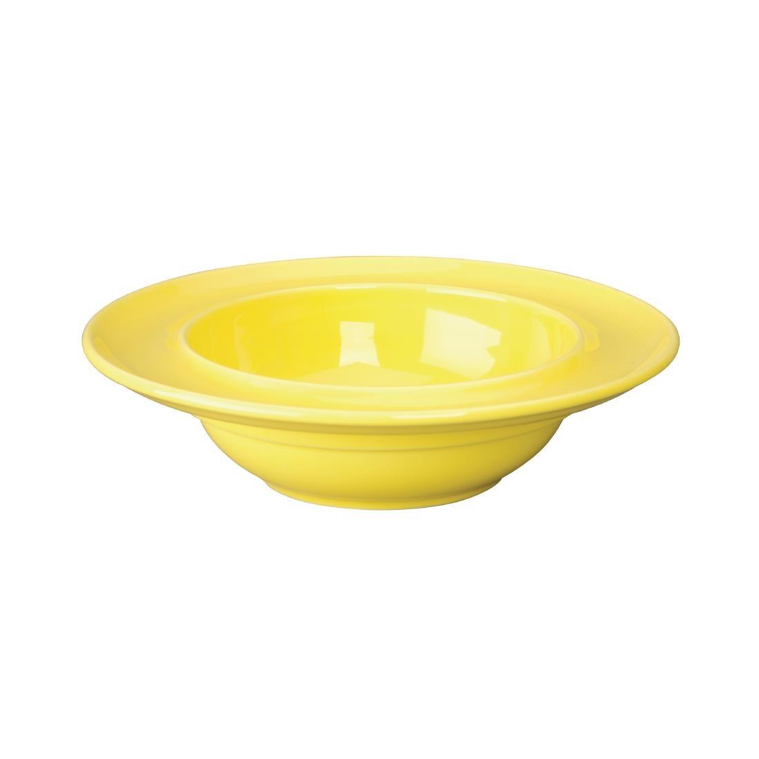 Olympia Heritage Raised Rim Bowls Yellow 205mm (Pack of 4) - DW148  - 2