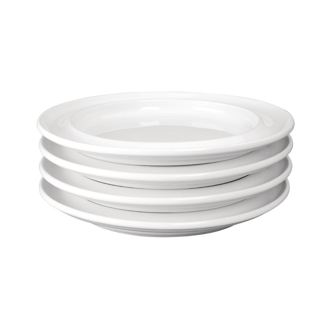 Olympia Heritage Raised Rim Plates White 253mm (Pack of 4) - DW153  - 4