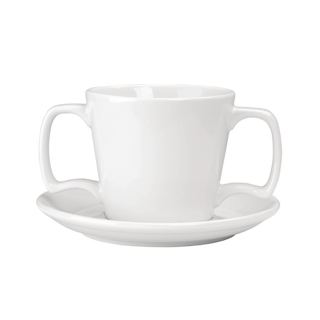 Olympia Heritage Double Handle Mugs 300ml White (Pack of 6) - DW155  - 4
