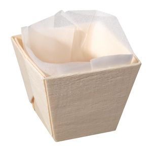 Solia Oven Safe Wooden Punnet Square 65ml (Pack of 25) - FC770  - 1