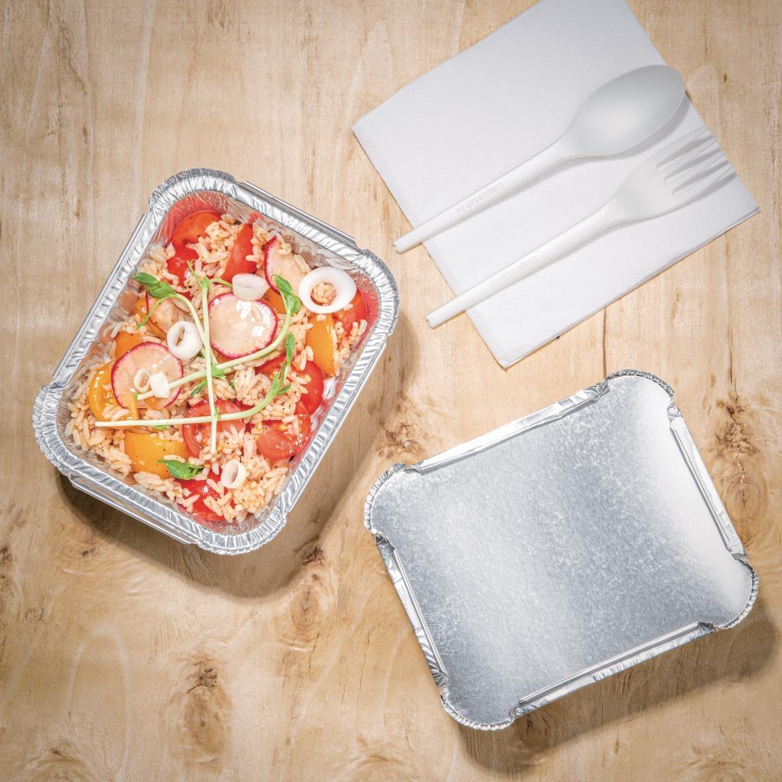 Fiesta Recyclable Waxed Lids for Medium Foil Containers (Pack of 500) - DA087  - 6