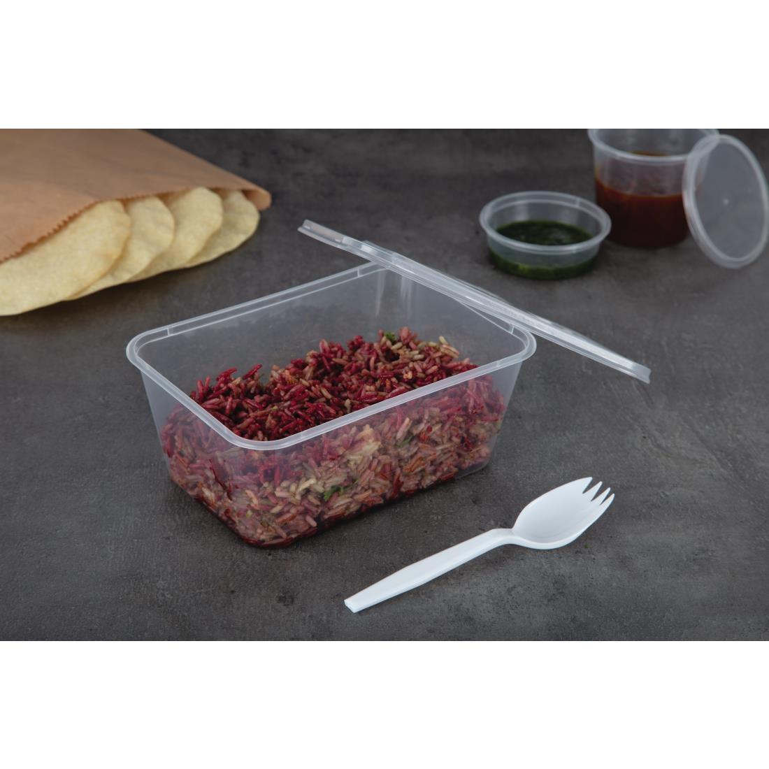 Fiesta Recyclable Plastic Microwavable Containers with Lid Large 1000ml (Pack of 250) - DM183  - 5
