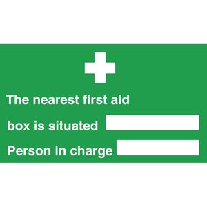 Nearest First Aid Box Sign - L944  - 1