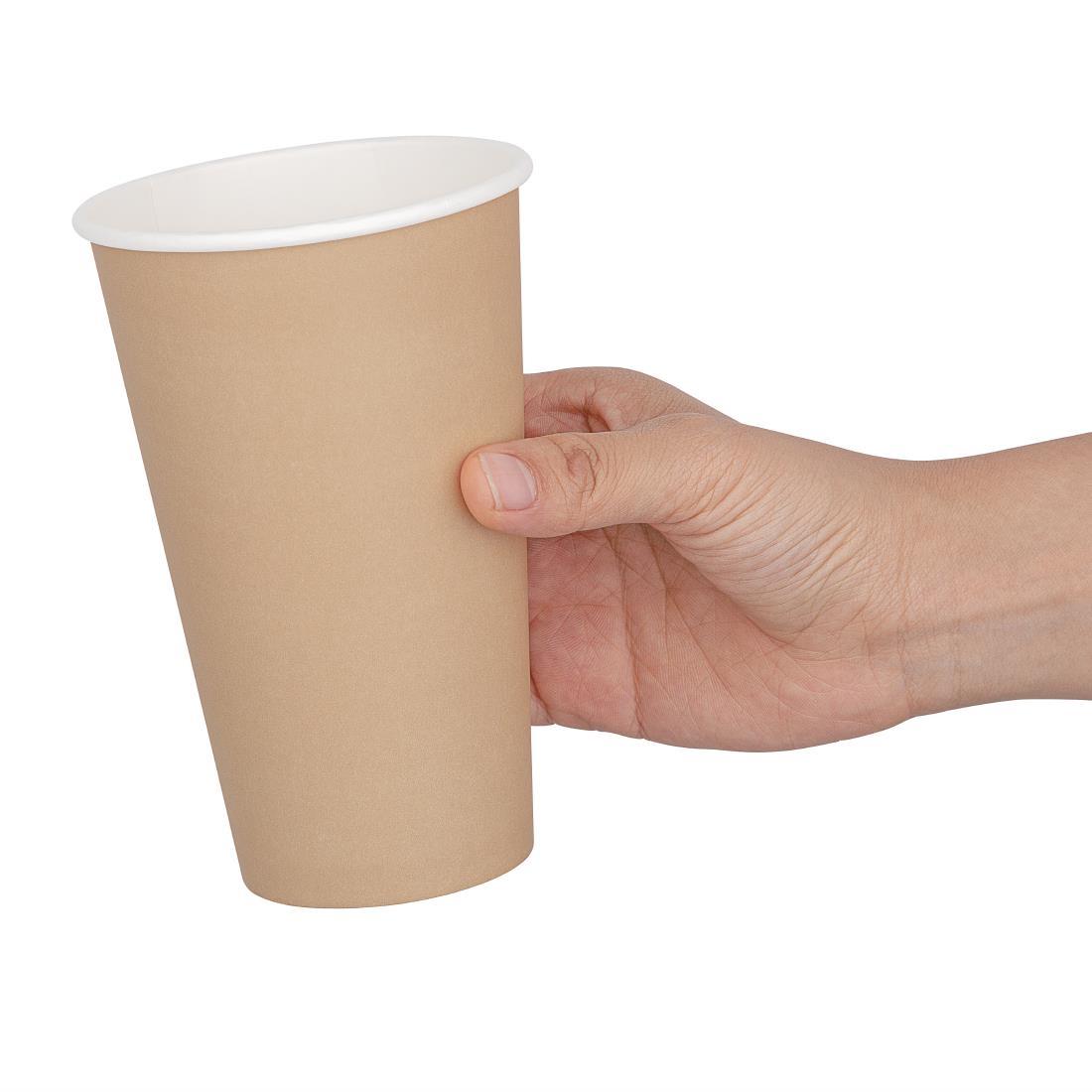 Fiesta Recyclable Single Wall Takeaway Coffee Cups Kraft 455ml / 16oz (Pack of 1000) - GF034  - 3