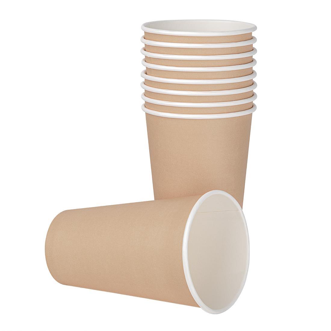 Fiesta Recyclable Single Wall Takeaway Coffee Cups Kraft 455ml / 16oz (Pack of 50) - GF035  - 2