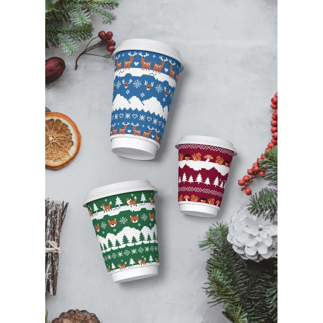 Vegware Compostable Christmas Coffee Cups Double Wall 455ml / 16oz (Pack of 500) - FW502  - 2
