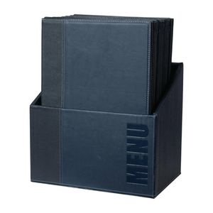 Securit Contemporary Menu Covers and Storage Box A4 Blue (Pack of 20) - U270  - 3
