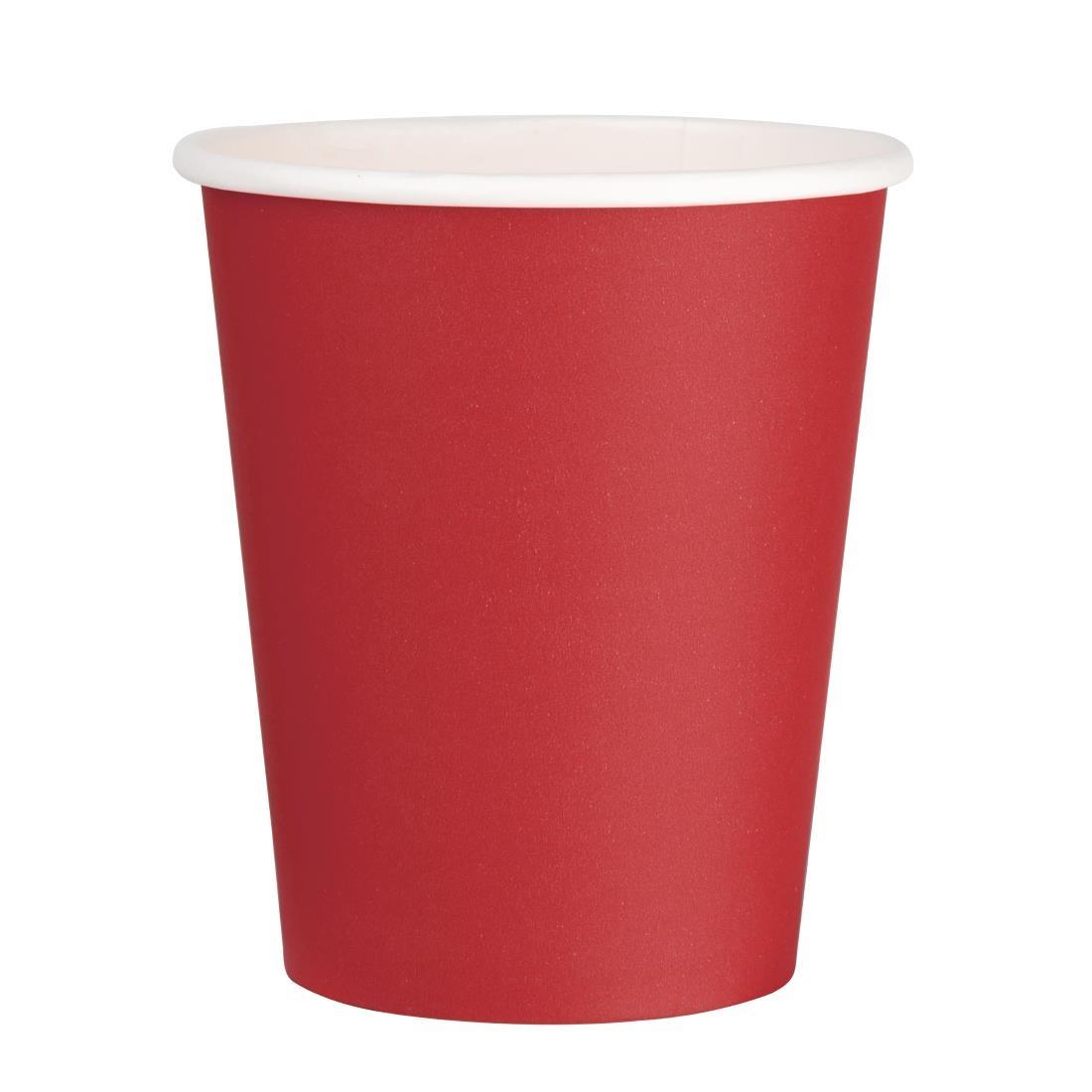 Fiesta Recyclable Single Wall Takeaway Coffee Cups Red 225ml / 8oz (Pack of 1000) - GP409  - 1