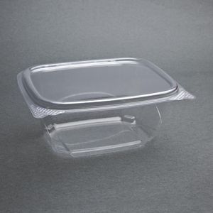 Fiesta Green Compostable PLA Hinged-Lid Deli Containers 454ml / 16oz (Pack of 200) - FA552  - 3