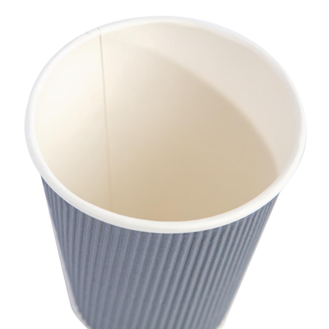 Fiesta Recyclable Coffee Cups Ripple Wall Charcoal 340ml / 12oz (Pack of 500) - GP434  - 4