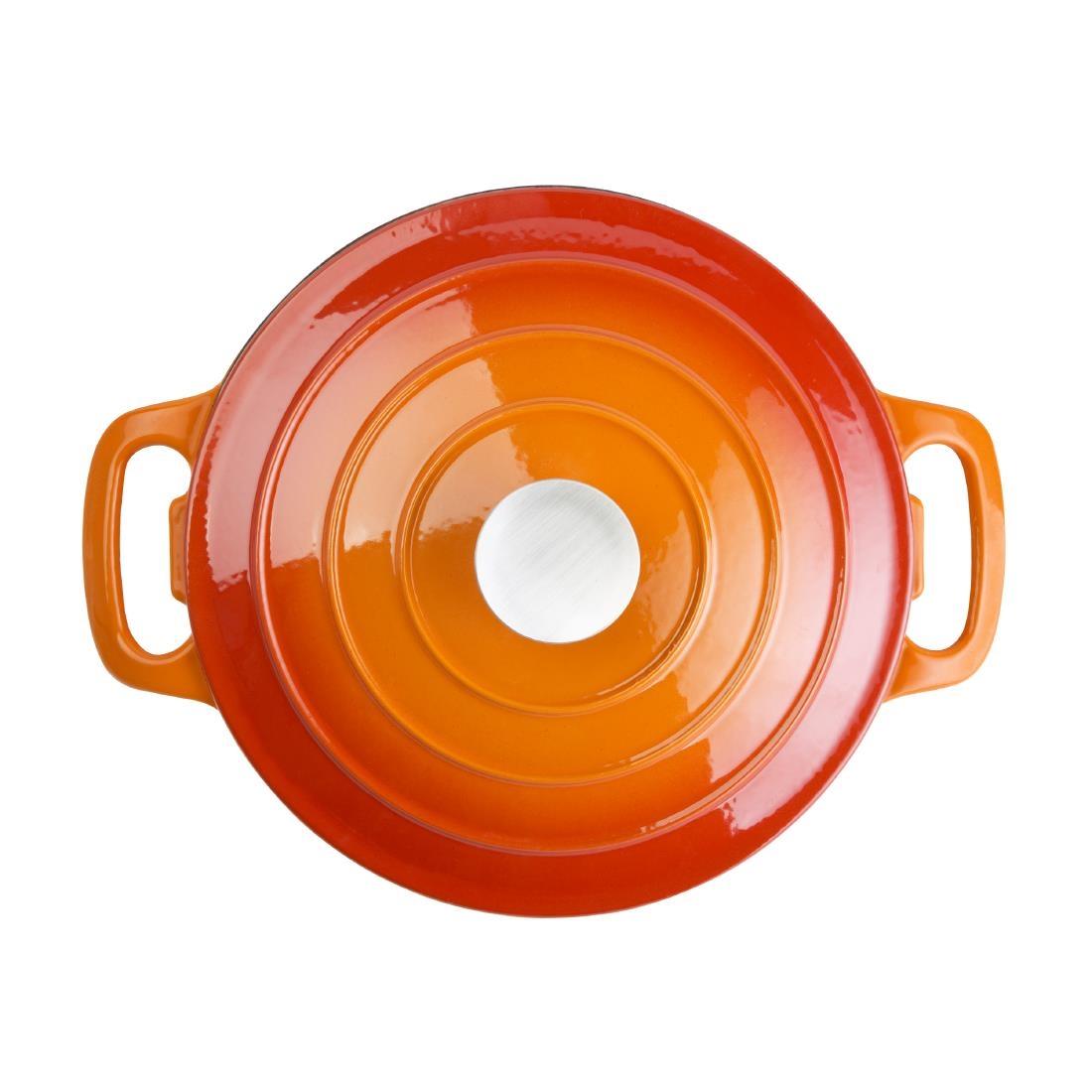 Vogue Orange Round Casserole Dish 4Ltr - GH303  - 3