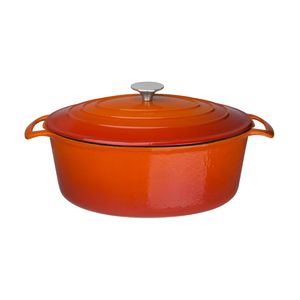 Vogue Orange Oval Casserole Dish 6Ltr - GH312  - 1