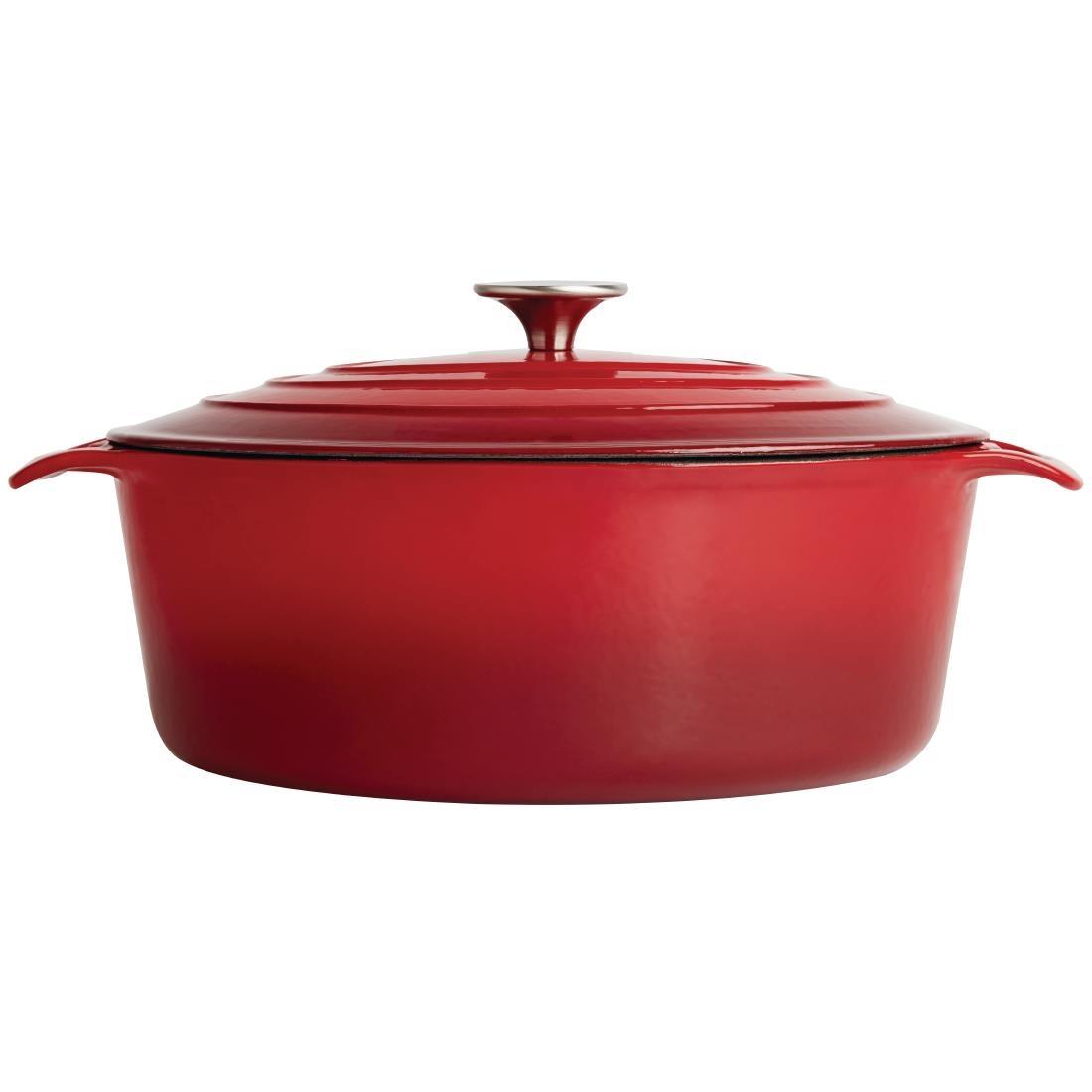 Vogue Red Oval Casserole Dish 5Ltr - GH313  - 3
