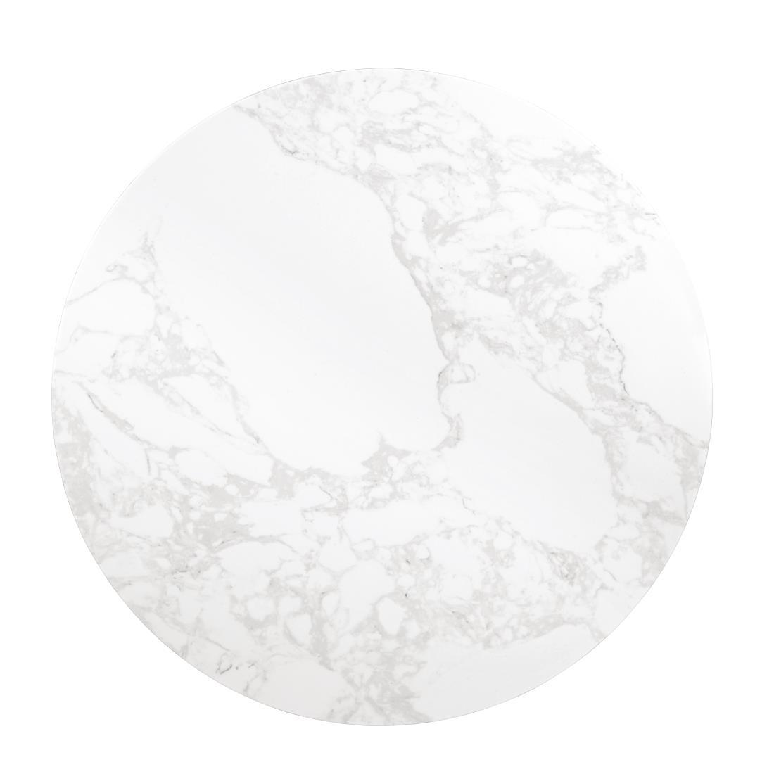 Bolero Round Marble Effect Table Top White 600mm - DC300  - 1