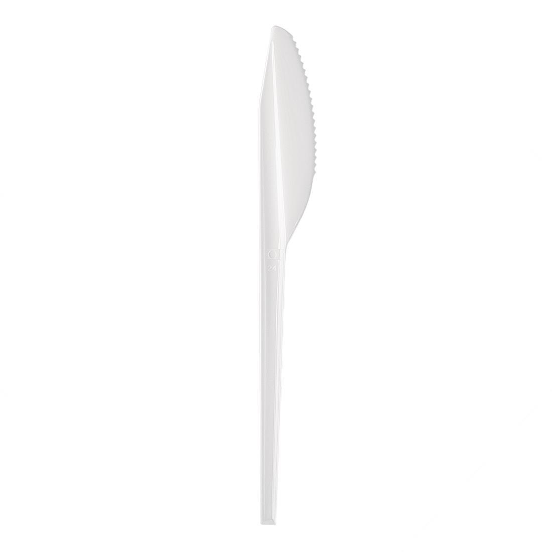 Fiesta Recyclable Plastic Knives White (Pack of 100) - U642  - 1