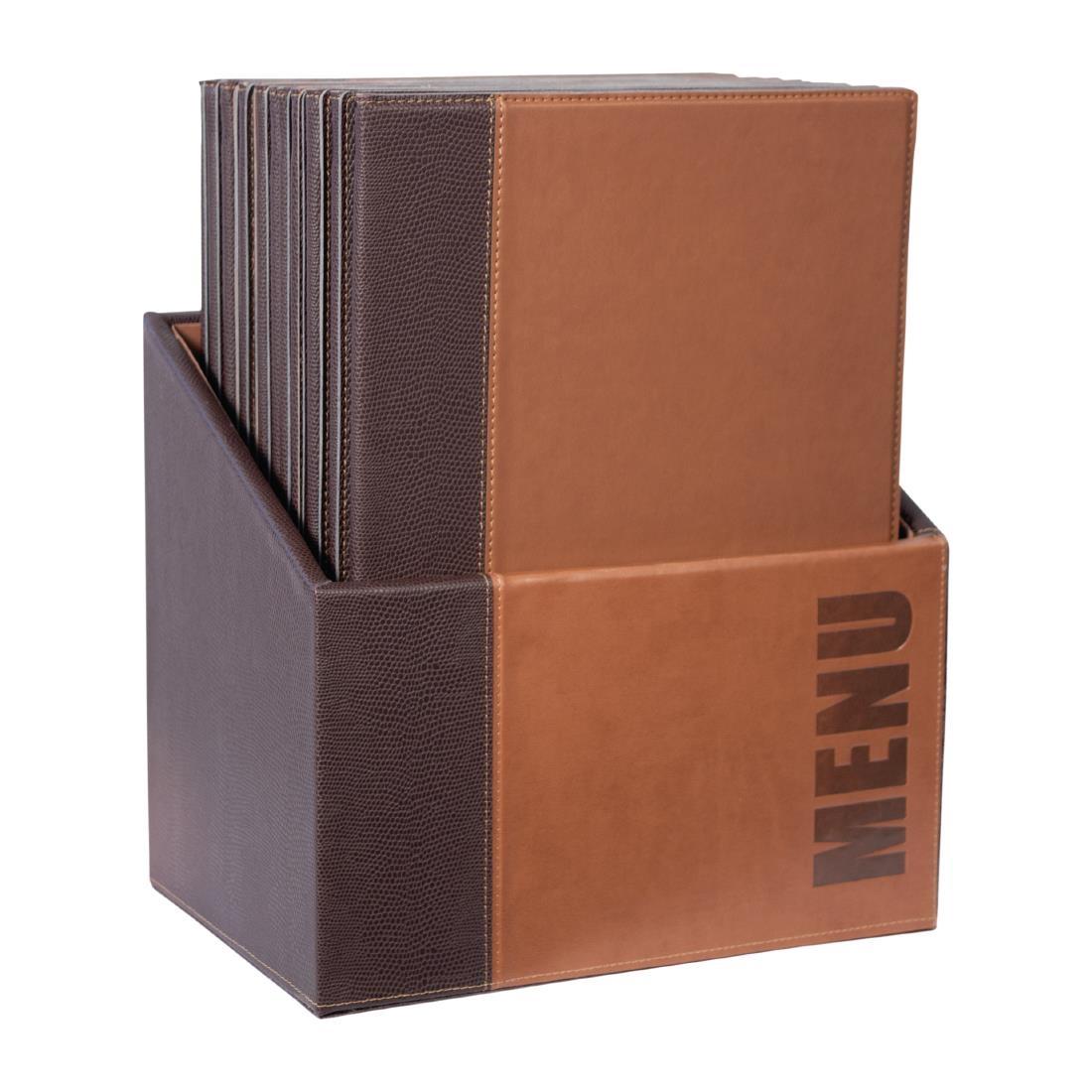 Securit Contemporary Menu Covers and Storage Box A4 Tan (Pack of 20) - U268  - 2