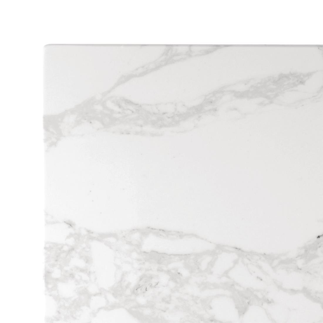 Bolero Square Marble Effect Table Top White 600mm - DC301  - 4