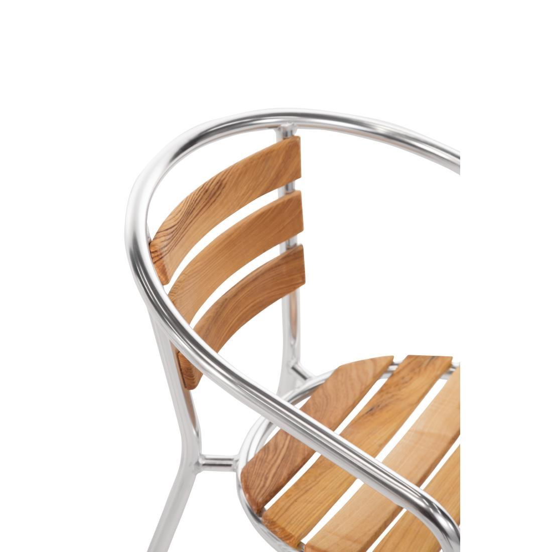 Bolero Aluminium and Ash Chairs (Pack of 4) - U421  - 6