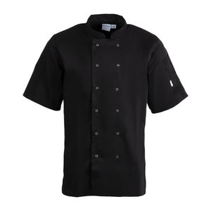 Whites Vegas Unisex Chefs Jacket Short Sleeve Black 4XL - A439-4XL  - 1