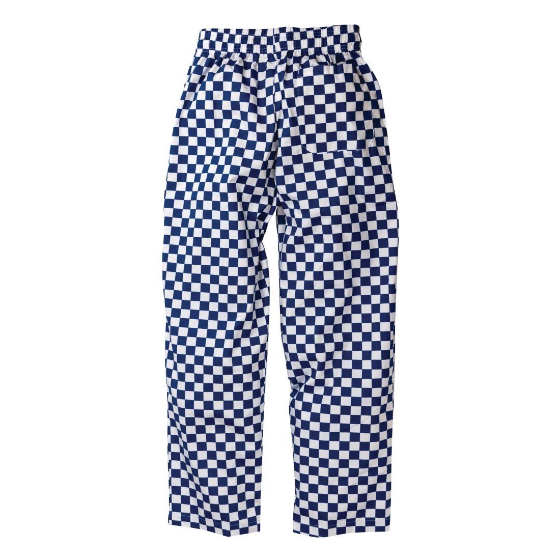 Chef Works Essential Baggy Pants Big Blue Check XS - A043-XS  - 2