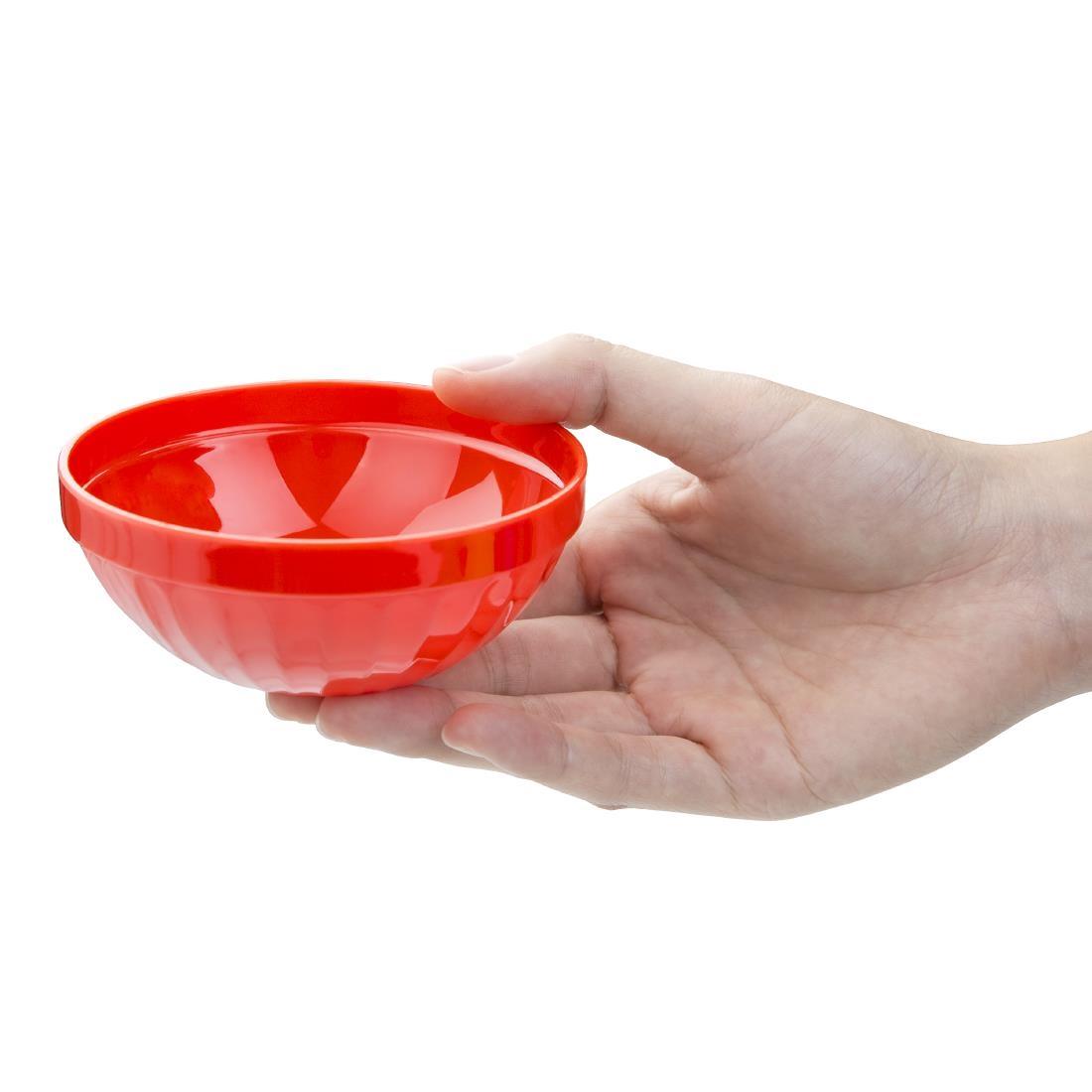Olympia Kristallon Polycarbonate Bowls Red 102mm (Pack of 12) - CE277  - 2