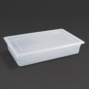 Vogue Polypropylene 1/1 Gastronorm Container with Lid 100mm (Pack of 2) - GJ511  - 1