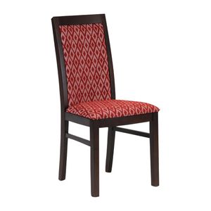 Brooklyn Padded Back Dark Walnut Dining Chair with Red Diamond Padded Seat and Back (Pack of 2) - FT412  - 1