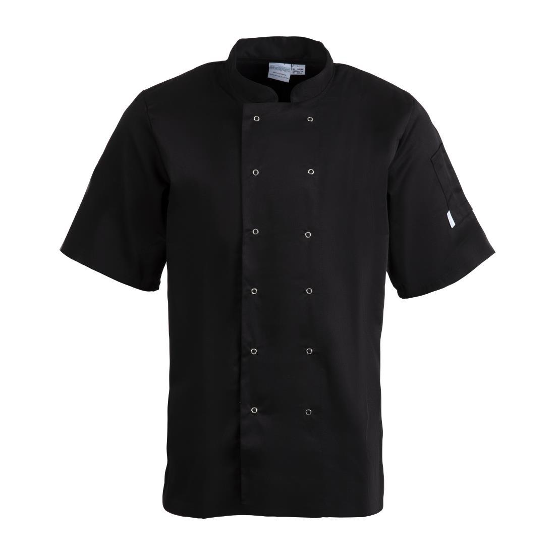 Whites Vegas Unisex Chefs Jacket Short Sleeve Black 5XL - A439-5XL  - 1