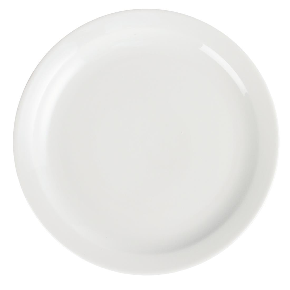 Olympia Whiteware Narrow Rimmed Plates 250mm (Pack of 12) - CB490  - 3