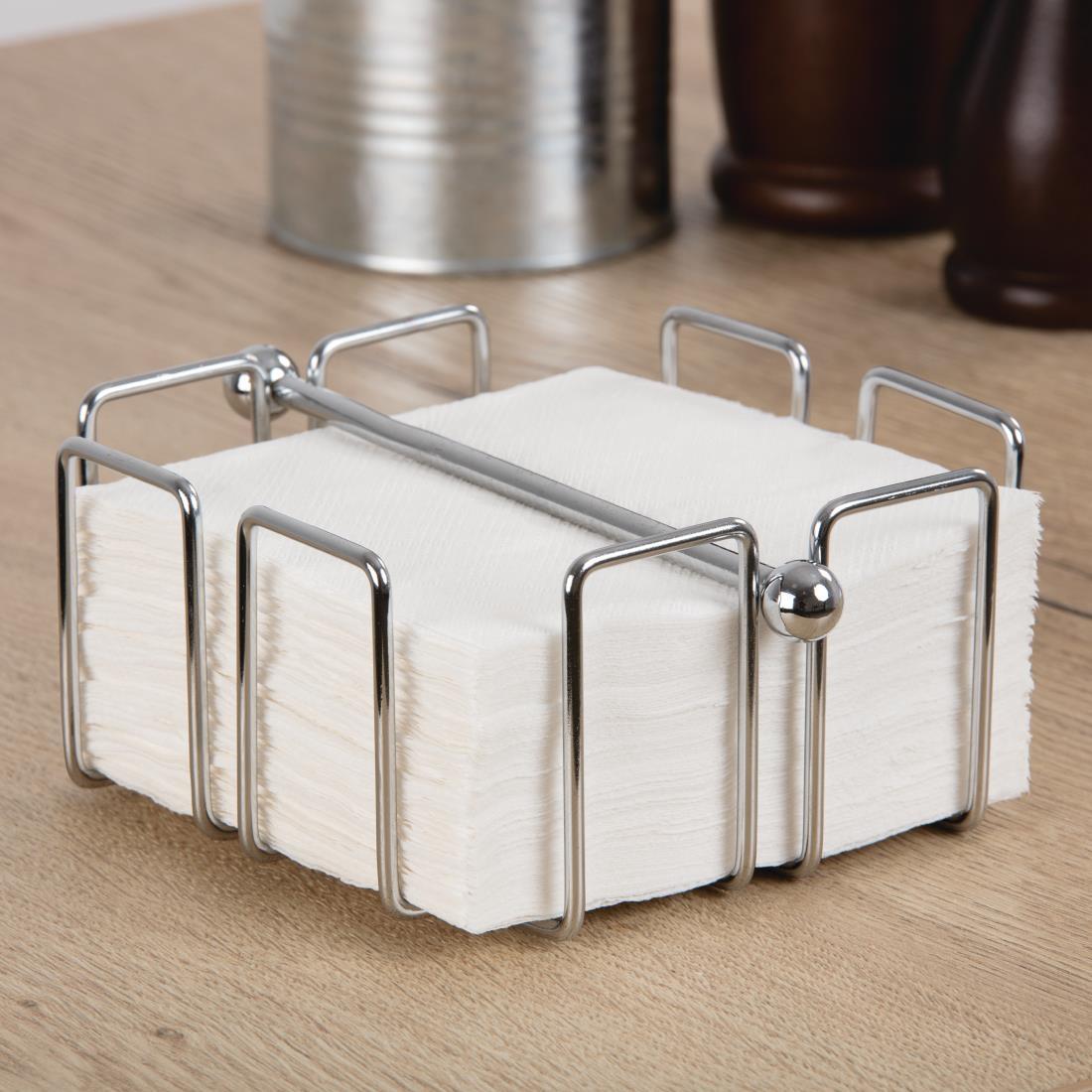 Olympia Cocktail Napkin Holder with Weight 140 x 140mm - GH407  - 2