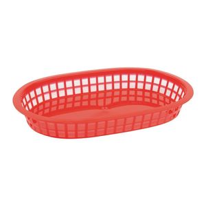 Oval Polypropylene Food Basket Red (Pack of 6) - GH967  - 1