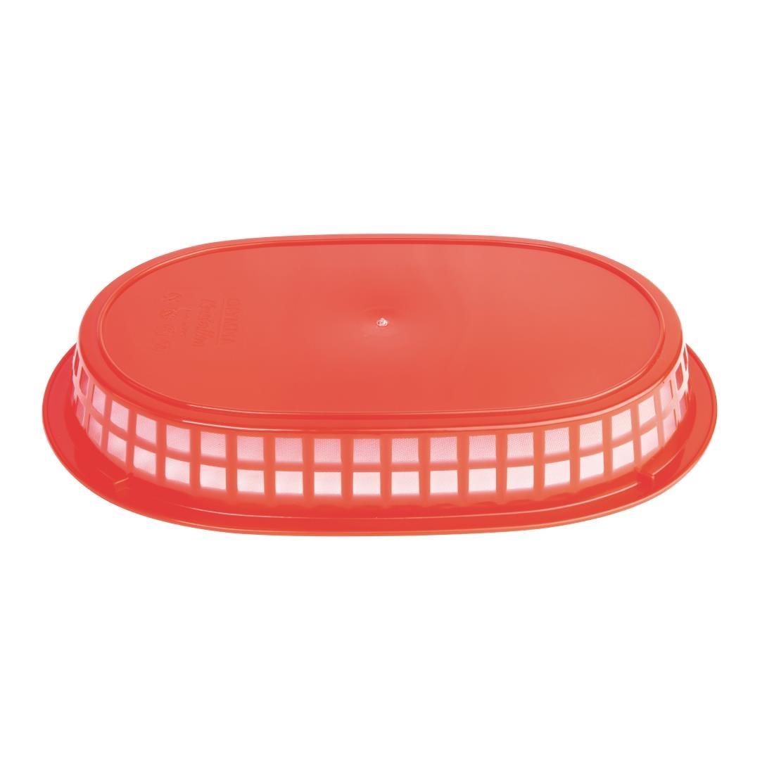Oval Polypropylene Food Basket Red (Pack of 6) - GH967  - 3